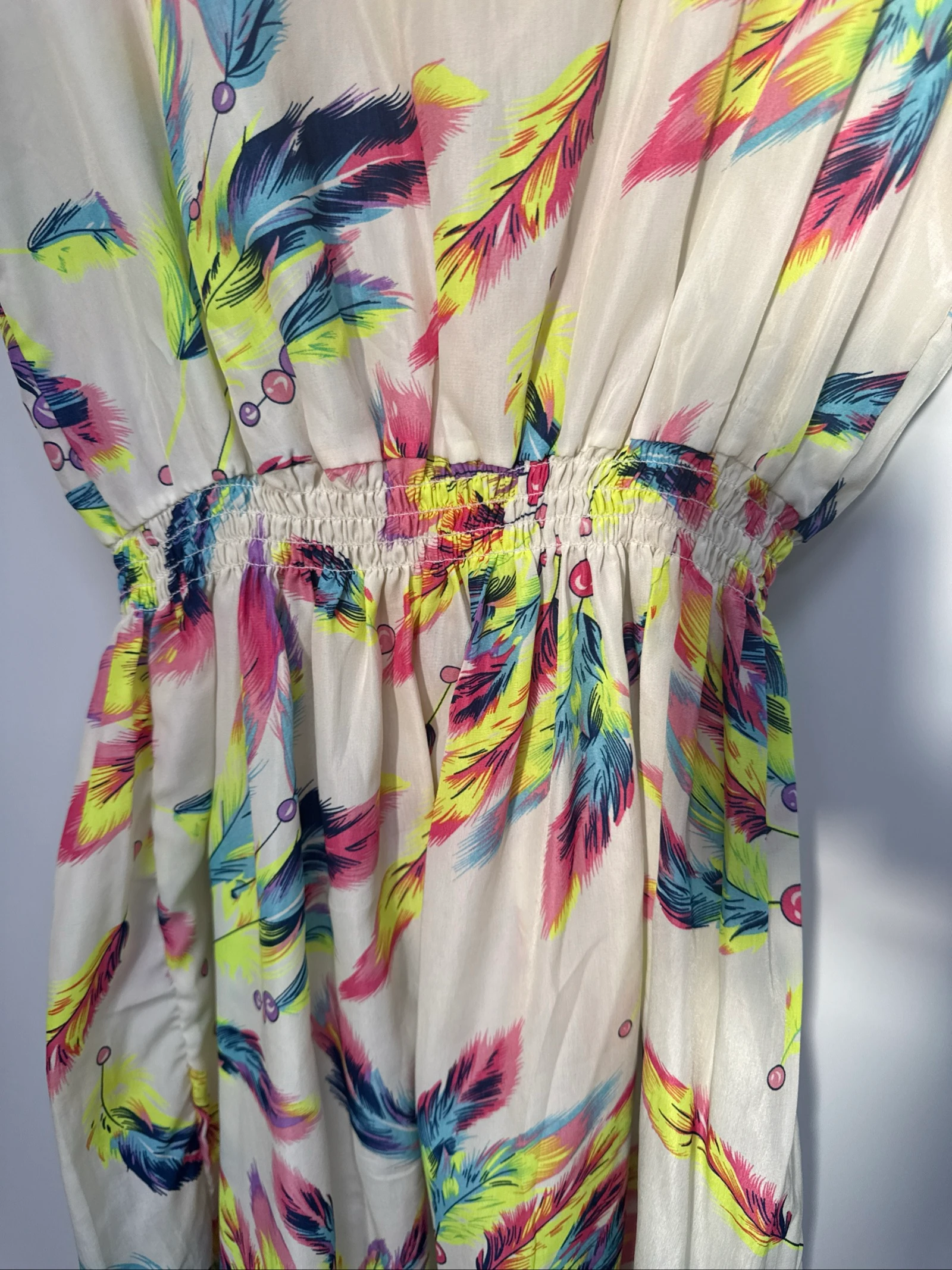 Vestido estampado penas mulher tamanho M com etiqueta – photo 3